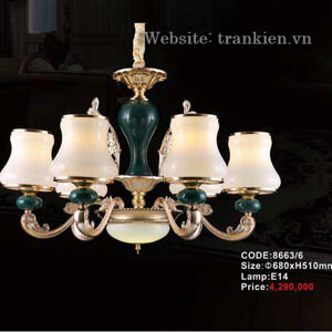 Đèn chùm  chao thủy tinh 8663/6