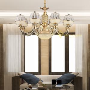 Đèn chùm chao thủy tinh decor nhà hàng, khách sạn 8628/8