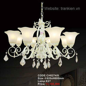 Đèn chùm  chao thủy tinh trang trí phòng khách , khách sạn CH0274/8