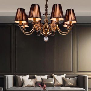 Đèn chùm chao vải  decor nhà hàng, khách sạn DC9003T8