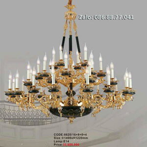 Đèn chùm cổ điển hợp kim 6620-16+8+8+4
