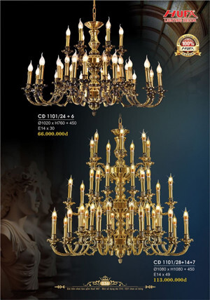 Đèn chùm đồng CĐ1101/24+6