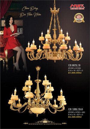 Đèn chùm đồng CĐ1205/10+5