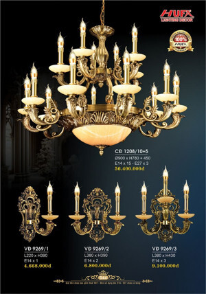 Đèn chùm đồng CĐ1208/10+5