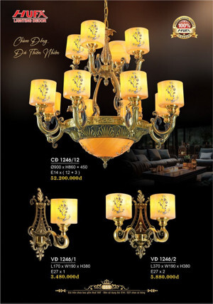 Đèn chùm đồng CĐ1246/12