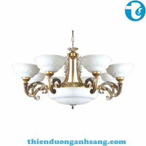 Đèn chùm đồng khối trang trí NetViet NC-004/8