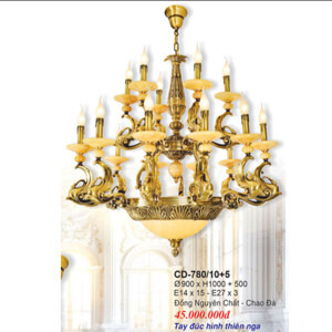 Đèn chùm đồng nến cao cấp Ø900mm EC22-CD780/10+5