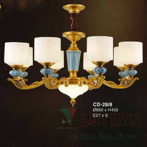 Đèn chùm đồng nguyên chất CD-28/8