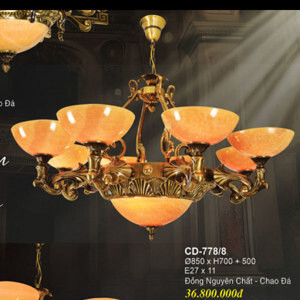 Đèn chùm đồng nguyên chất CD-778/8