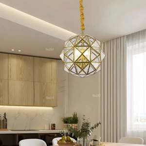 Đèn chùm đồng thả chao tân cổ điển TD 6136
