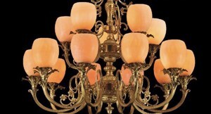 Đèn chùm nến cao cấp vàng đồng 1197/15