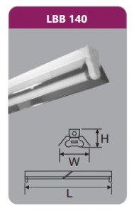 Đèn công nghiệp phản quang Duhal LBB140 1x18W