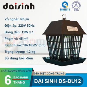 Đèn diệt côn trùng Daisinh DS-DU12, 220V - 50Hz