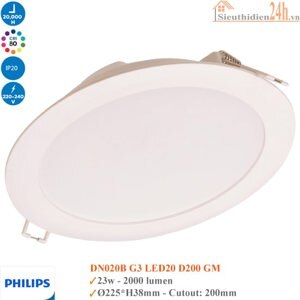 Đèn downlight âm trần LED Philips DN020B LED15 D180 20W