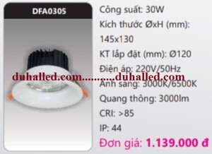 Đèn downlight chiếu sâu trần cao Duhal DFA0305 - 30W