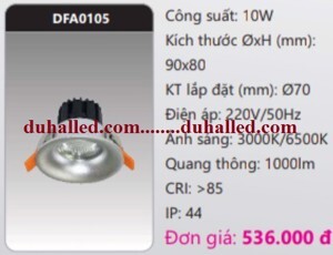 Đèn downlight chiếu sâu trần cao Duhal DFA0105 - 10W