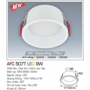 Đèn downlight led 1 chế độ  AFC 507T 9W