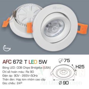 Đèn downlight led 1 chế độ  AFC 672T 5W