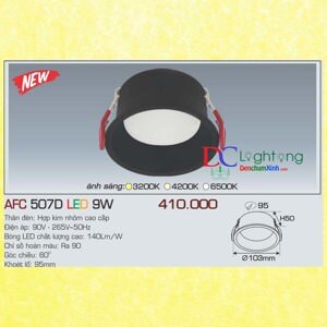 Đèn downlight led 1 chế độ  AFC 507D 9W