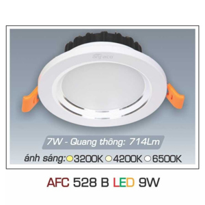 Đèn downlight led 1 chế độ  AFC 528B 9W 1C