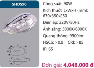 Đèn đường led Duhal SHDS90