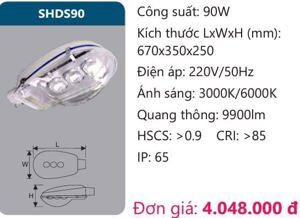 Đèn đường led Duhal SHDS90