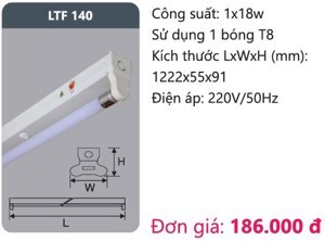 Đèn huỳnh quang siêu mỏng Duhal 18w LTF140