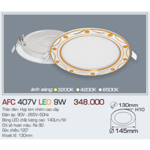 Đèn led âm trần Anfaco AFC 407V - 12W