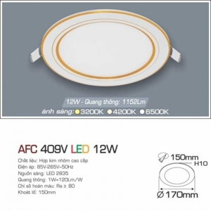 Đèn led âm trần Anfaco AFC 409V - 12W