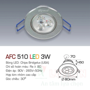 Đèn led âm trần Anfaco AFC 510 - 3W