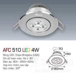 Đèn led âm trần Anfaco AFC 510 - 4W