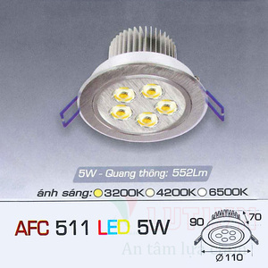 Đèn led âm trần Anfaco AFC 511 - 5W