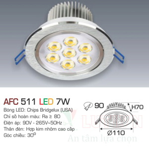 Đèn led âm trần Anfaco AFC 511 - 7W