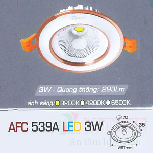 Đèn led âm trần Anfaco AFC 539A - 3W