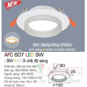 Đèn led âm trần Anfaco AFC 607 - 9W 1C