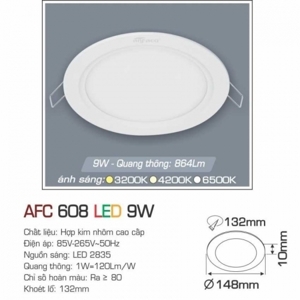 Đèn led âm trần Anfaco AFC 608 - 9W