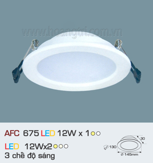 Đèn led âm trần Anfaco AFC 675 - 12W 3CĐ