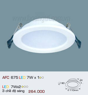 Đèn led âm trần Anfaco AFC 675 - 7W 3CĐ