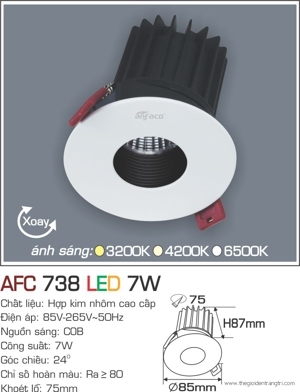 Đèn led âm trần Anfaco AFC 738 - 9W