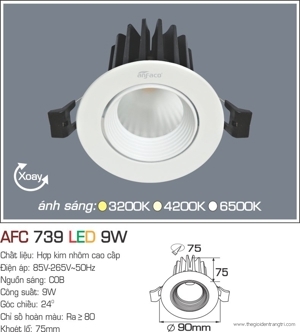 Đèn led âm trần Anfaco AFC 739 - 9W