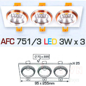 Đèn led âm trần Anfaco AFC 751/3 - 3W