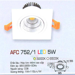 Đèn led âm trần Anfaco AFC 752/1 - 5W