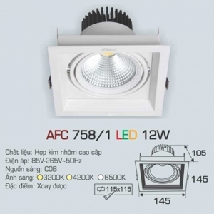 Đèn led âm trần Anfaco AFC 758/1 - 12W