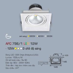 Đèn led âm trần Anfaco AFC 758/1 - 12W