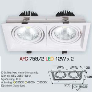 Đèn led âm trần Anfaco AFC 758/2 - 12W