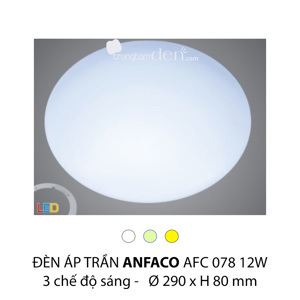 Đèn led âm trần Anfaco AFC 078 - 12W, 3CĐ