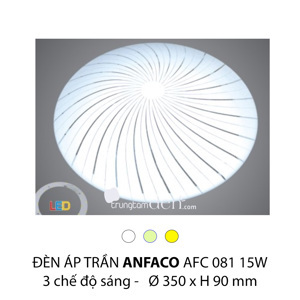 Đèn led âm trần Anfaco AFC 081 - 15W, 3CĐ