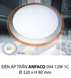 Đèn led âm trần Anfaco AFC-094 - 12W, LED