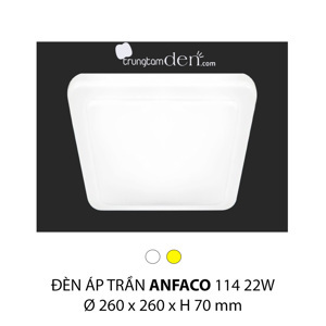 Đèn led âm trần Anfaco AFC-114 - 22W-T6