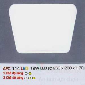 Đèn led âm trần Anfaco AFC-114 - 12W, 3CĐ